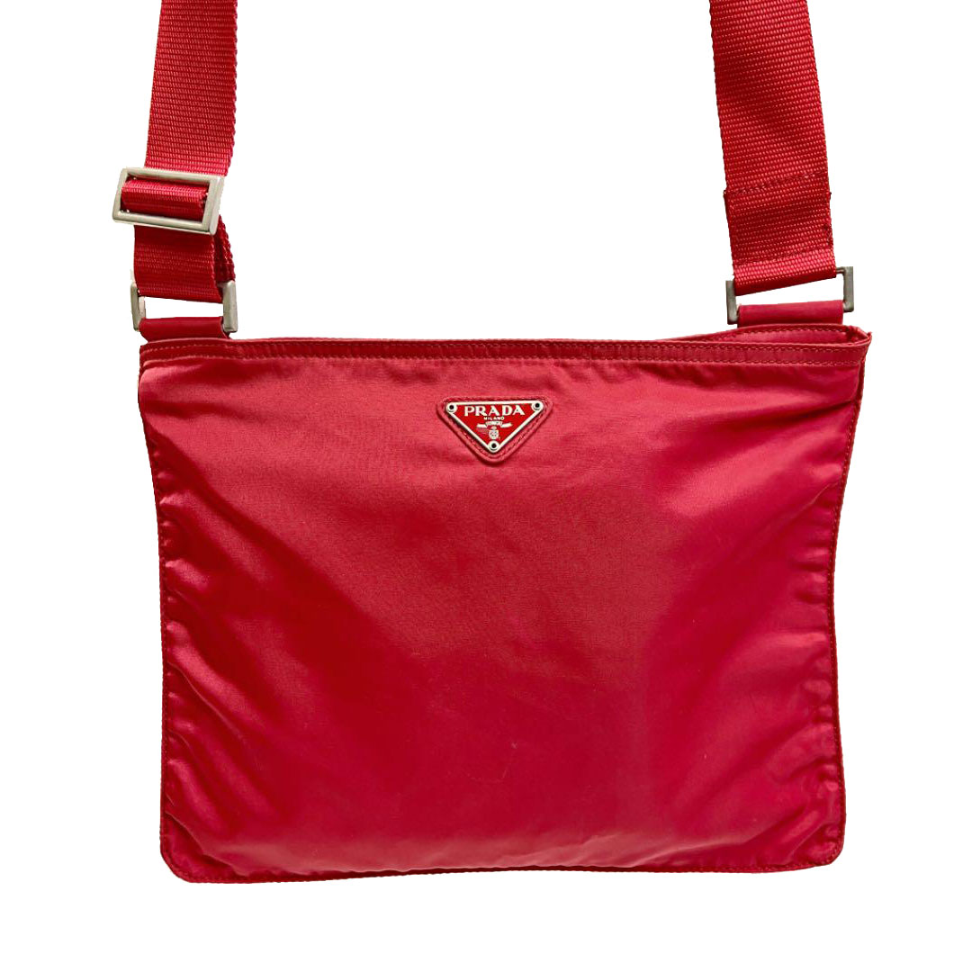 PRADA プラダ テスート ナイロン ショルダーバッグ レッド | バッグ