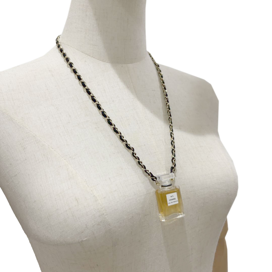 CHANEL シャネル チェーン ネックレス 香水ペンダント No.5 ゴールド