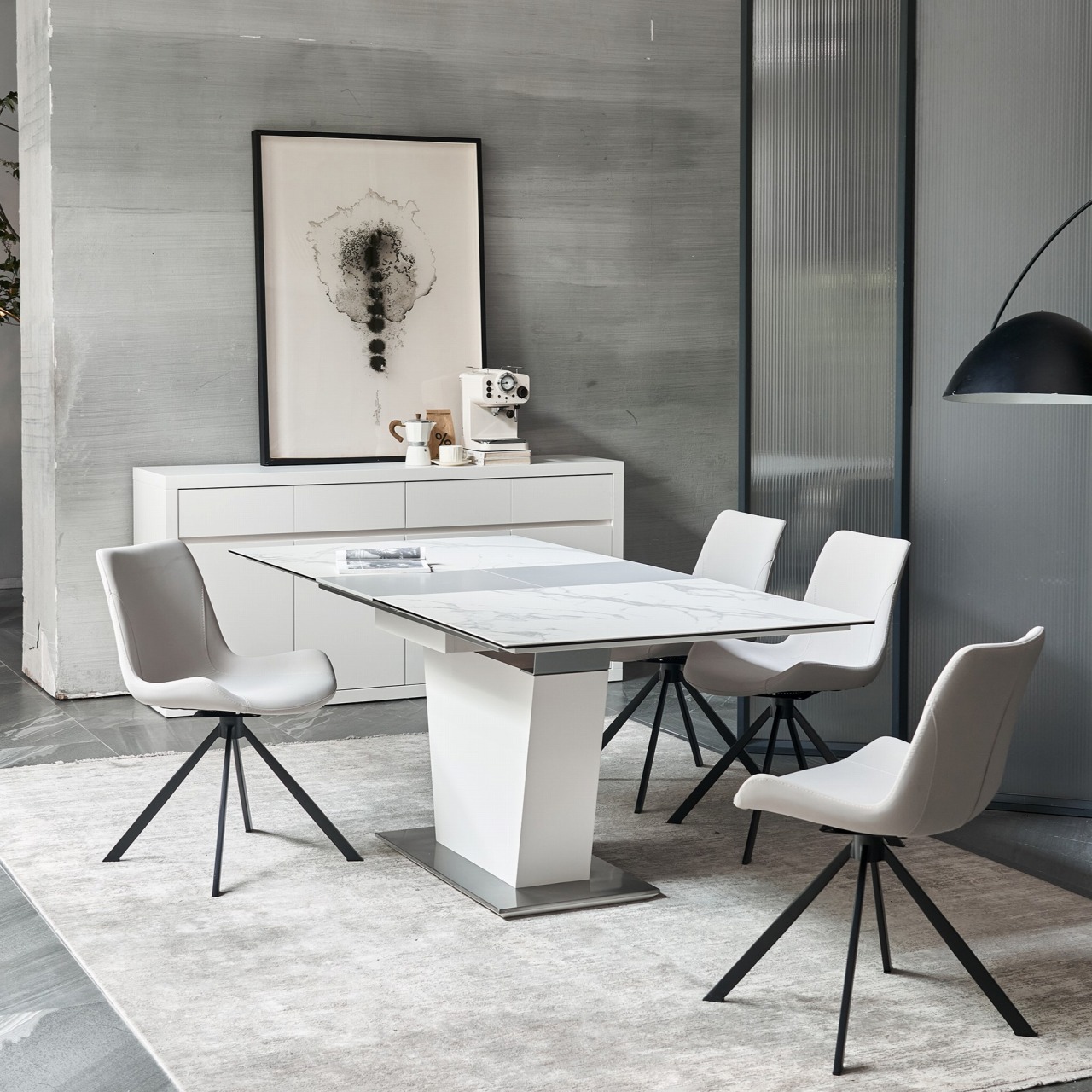 ダイニングテーブル アテッサ 120X80×65 LDテーブル ストームグレイ