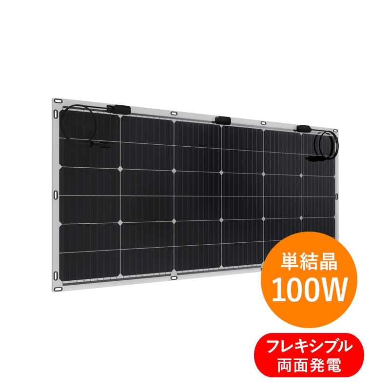 3/1まで50%OFF！【単結晶100W 両面フレキシブル】ソーラーオフBBT