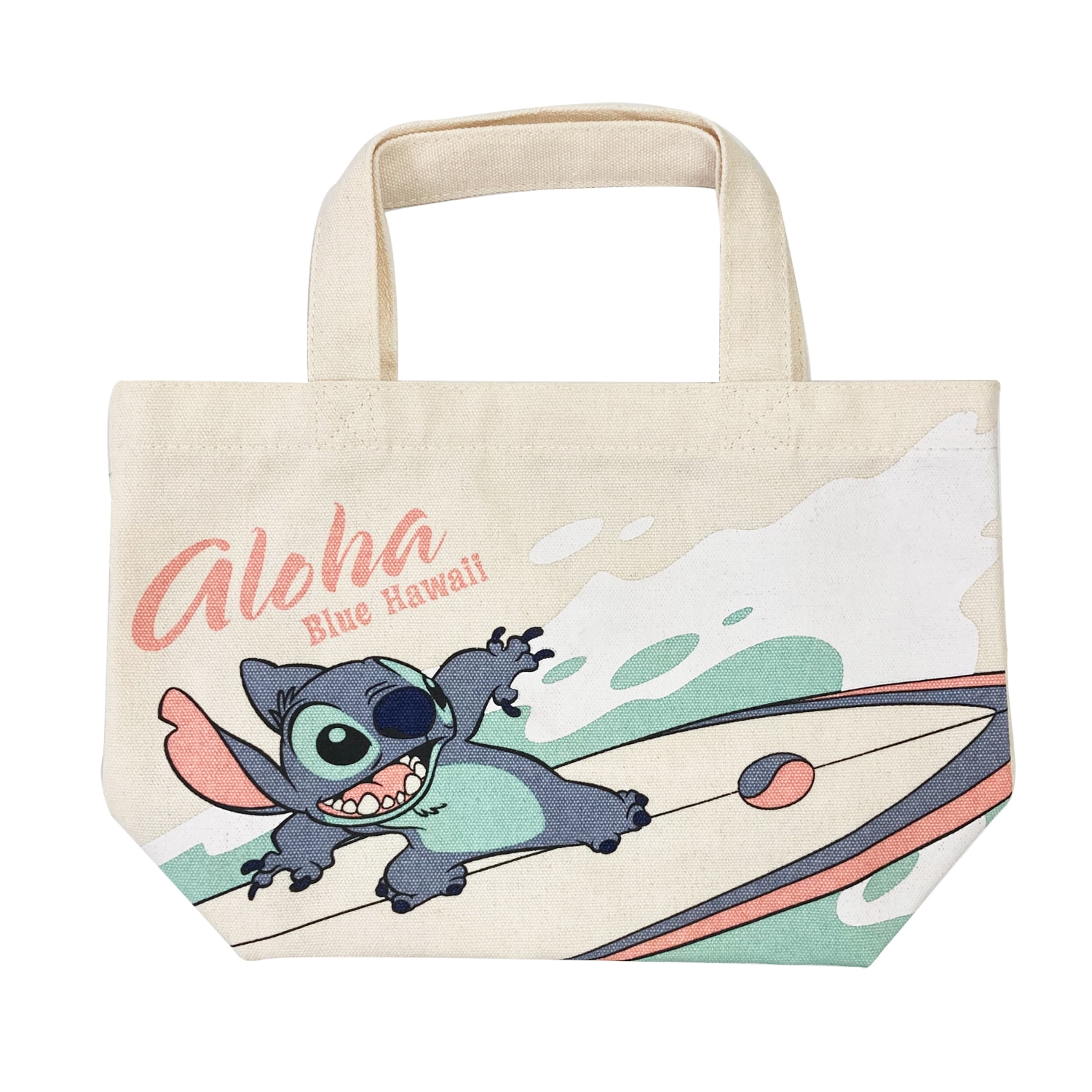 公式] ディズニー マチ付バッグ リロアンドスティッチ サーフィン