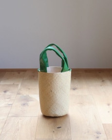 warang wayan(ワランワヤン) FUTO ラタン革手バスケット BK M[生活雑貨