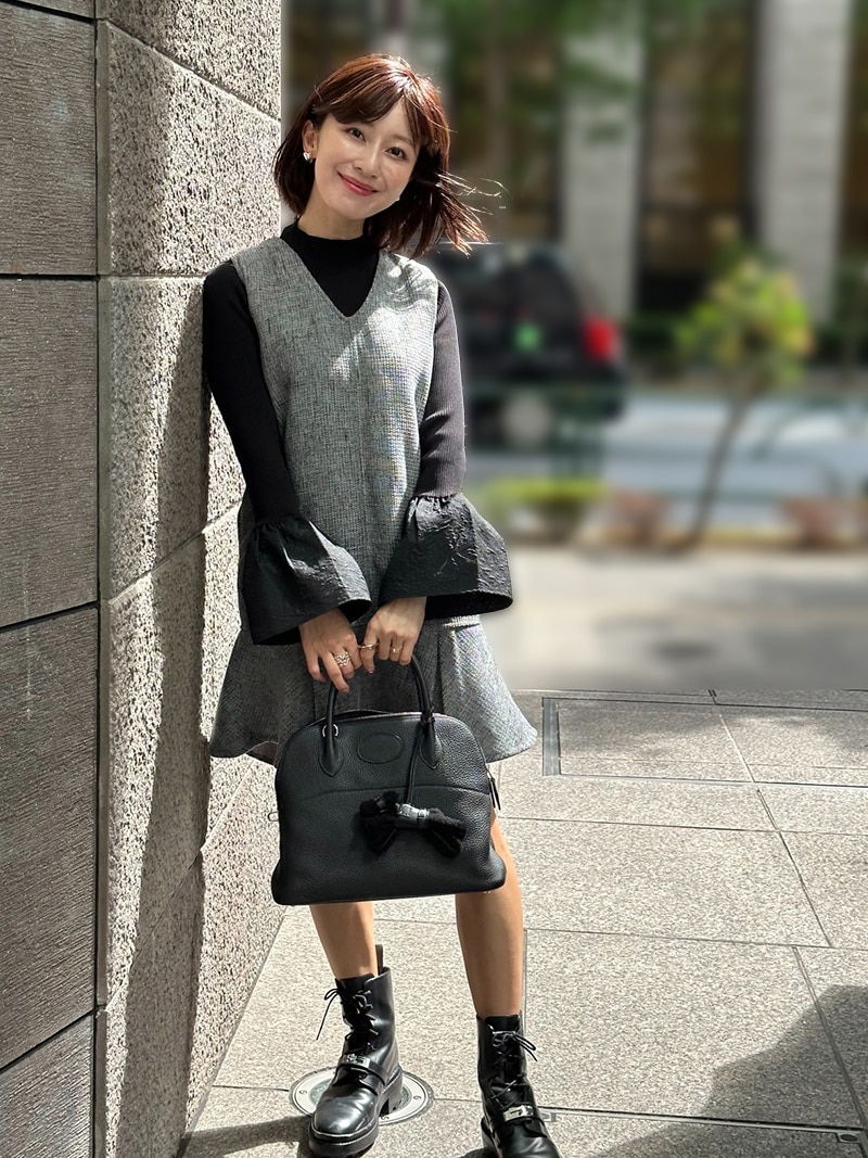 ツイードプリーツミニワンピース｜designed with Saaya Mizuno