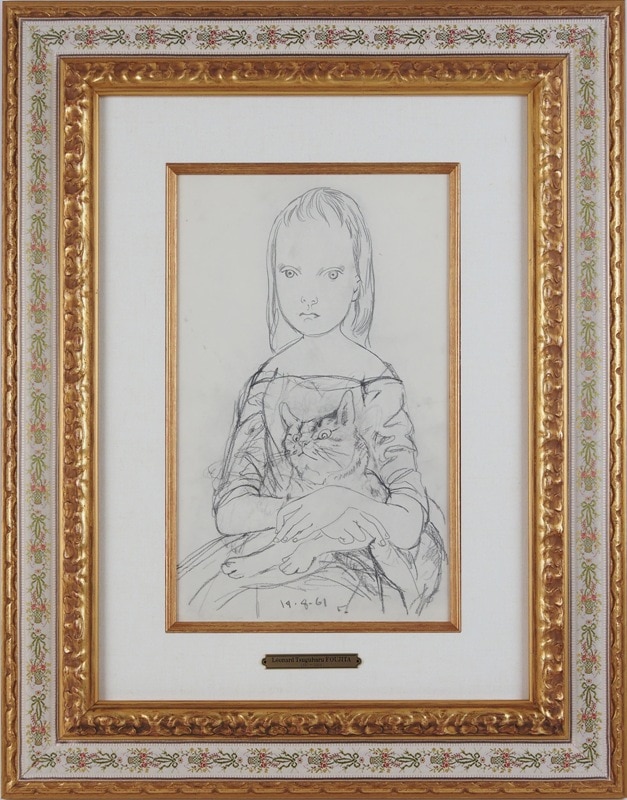 藤田嗣治 「猫を抱いて座る少女」 | | アトリエ・ブランカ