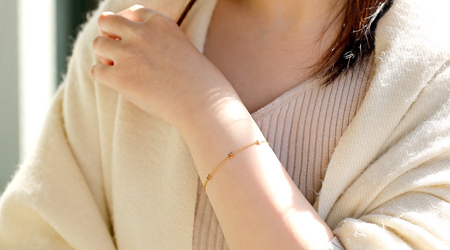 ユニドロブレスレット C オレンジ系 内周16.5センチ ユニドロ