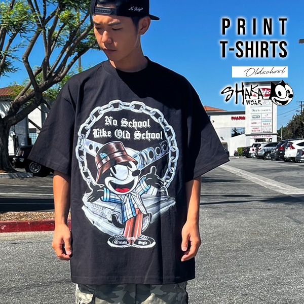 Tシャツ 半袖 メンズ ブラック SHAKA WEAR シャカ FELIX THE CAT