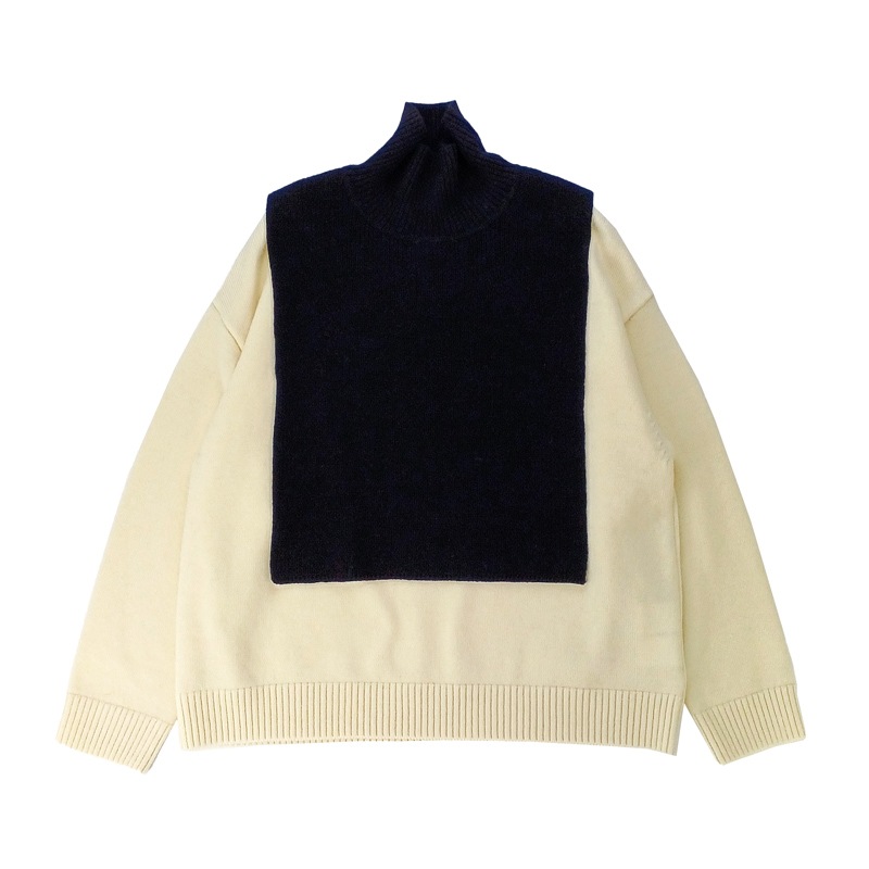 CULLNI クルニ Turtleneck Vest Layered Knit BLACK 22-AW-042 の通販