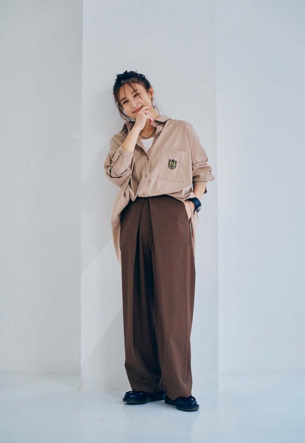 在庫なし】Stripe emblem Shirt/ストライプエンブレムシャツ