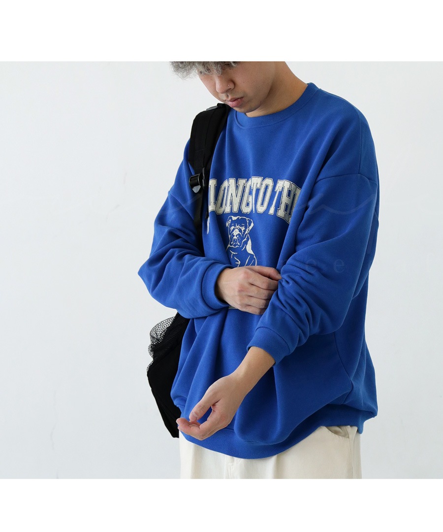 ブルドッグロゴ 裏毛プルオーバー メンズ トレーナー・再販。メール便