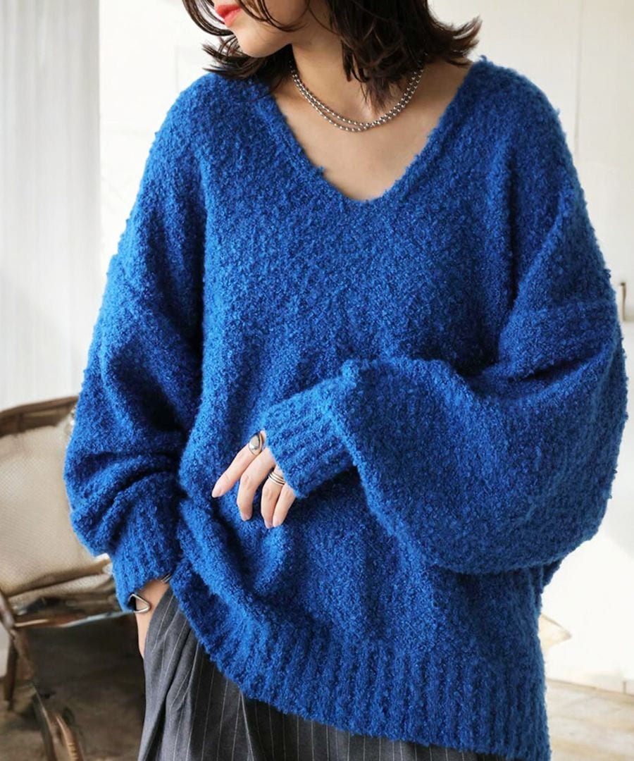 Vネックニット ニット レディース トップス 長袖 送料無料・メール便