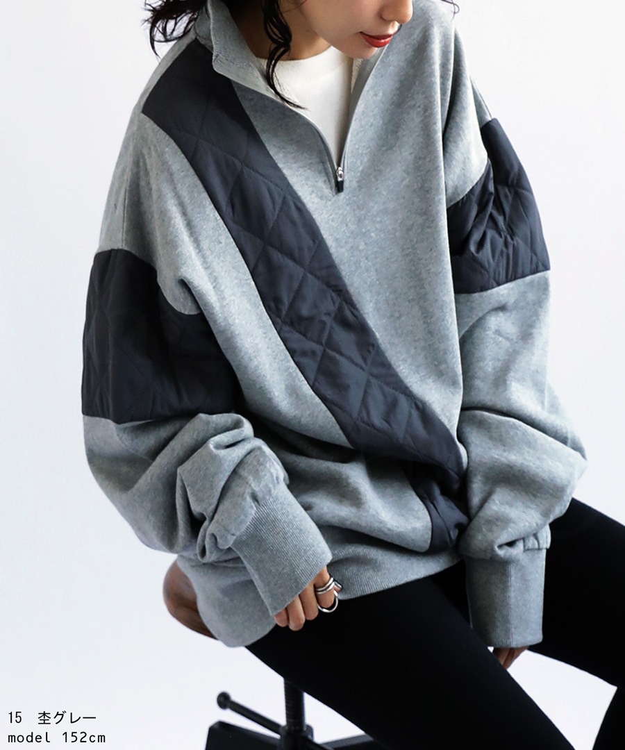 ハーフジッププルオーバー レディース トップス 長袖 送料無料・メール