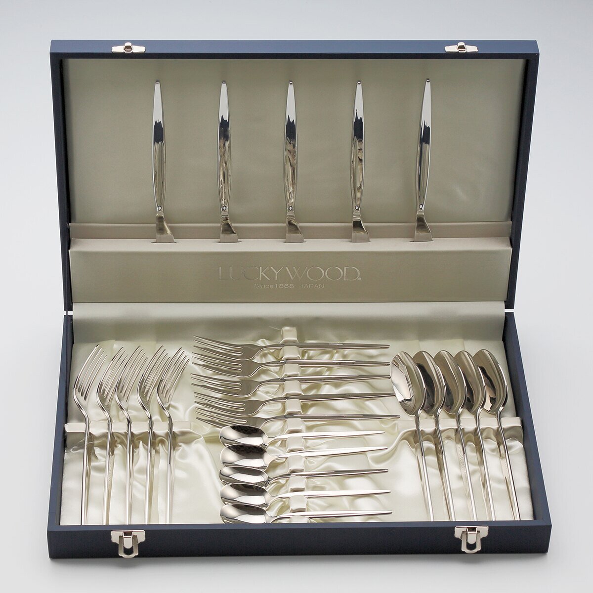 送料無料】ラッキーウッド マリール ディナーセット ステンレス 25pc 5