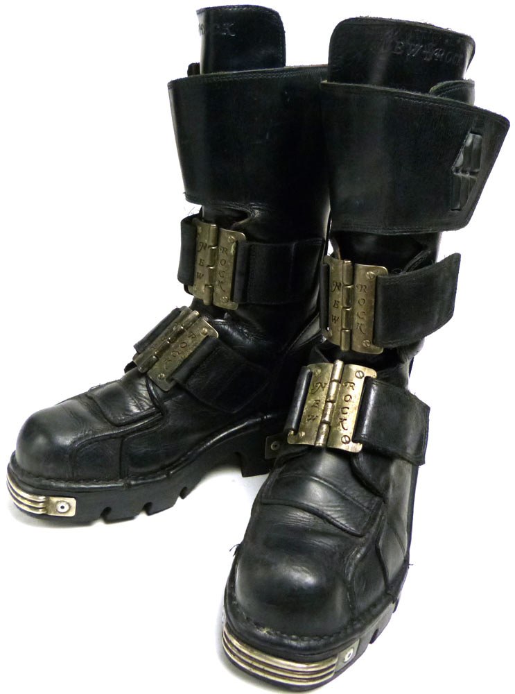 スペイン製 ニューロック / NEW ROCK 重厚メタル付きレザーブーツ 40