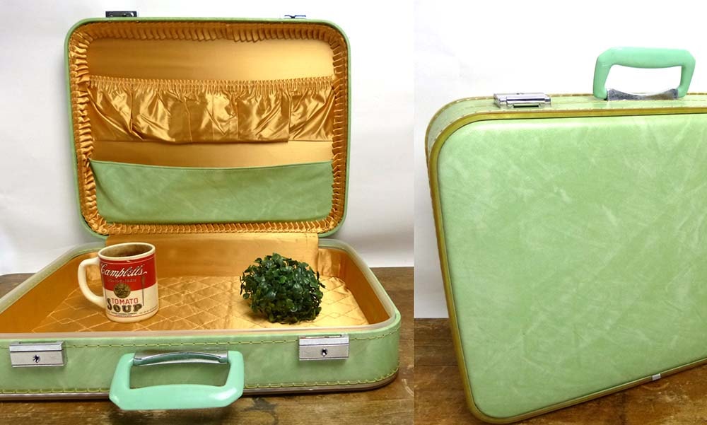 古道具 ヴィンテージ トランク / スーツケース ( ペパーミントグリーン