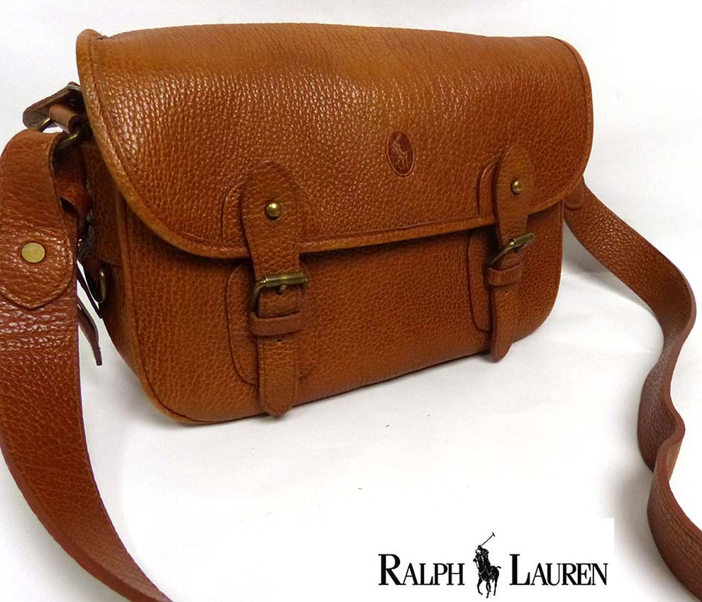 RALPH LAUREN / ラルフローレン 本革 フラップショルダーバッグ【中古