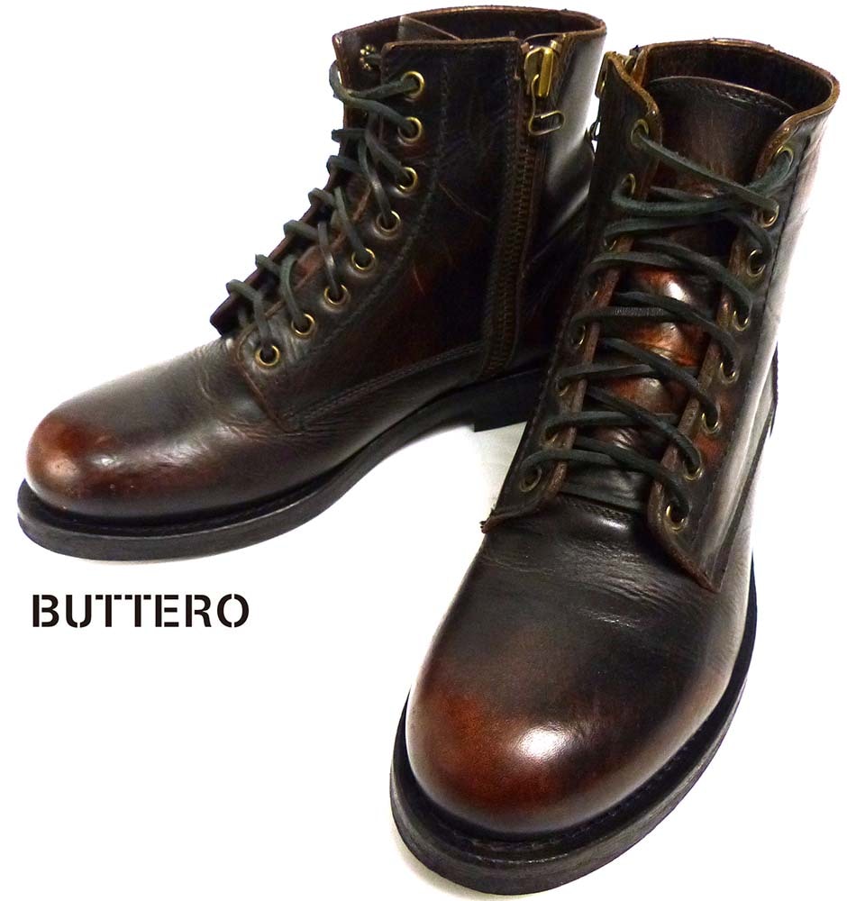 イタリア製 BUTTERO / ブッテロ B4429 レザー レースアップブーツ
