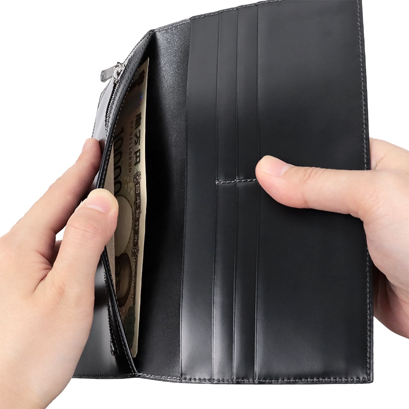 さとり 長財布 松阪レザー 群青（ネイビー） HCK61D-Z | 革小物