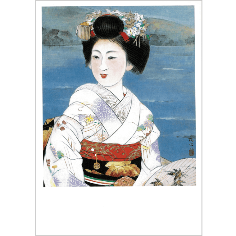 絵はがき〈鴨川の夕涼み〉梶原緋佐子 NB-018京都便利堂オンラインショップ