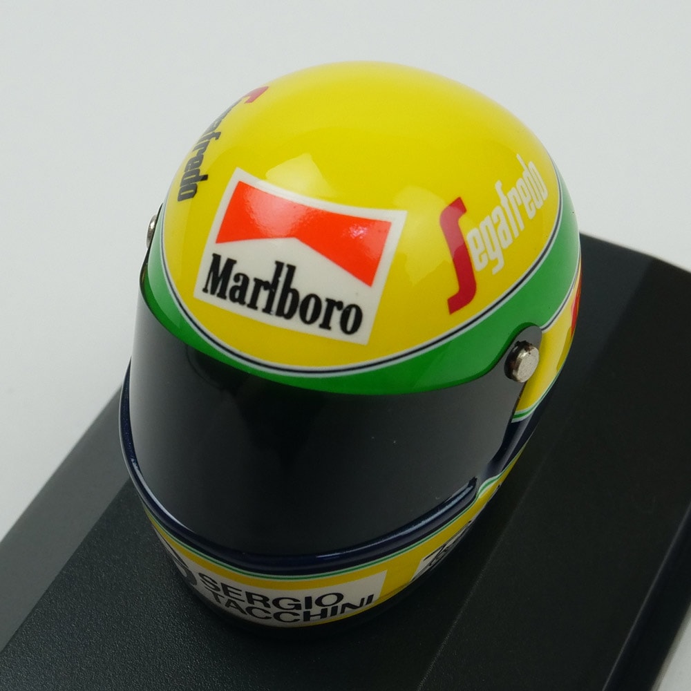 MINICHAMPS 1/8スケール ヘルメット アイルトン・セナ ブラジルGP 1984