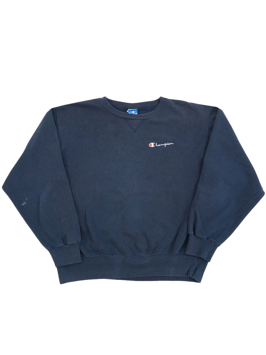 90's チャンピオン 前V 胸ロゴスウェット ネイビー 表記(XL) USA製
