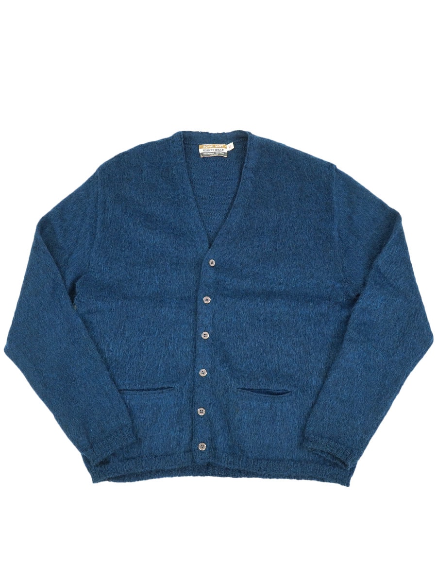 60's ROBERT BRUCE モヘア×ウール ニットカーディガン ネイビー 表記