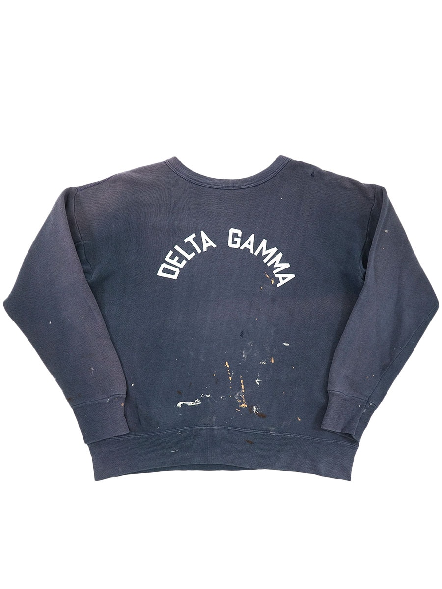 50's～ ''DELTA GAMMA'' セットインスリーブスウェット ナス紺 実寸(XL