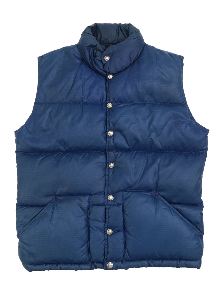 70's 茶タグ THE NORTH FACE リップストップ ダウンベスト ネイビー