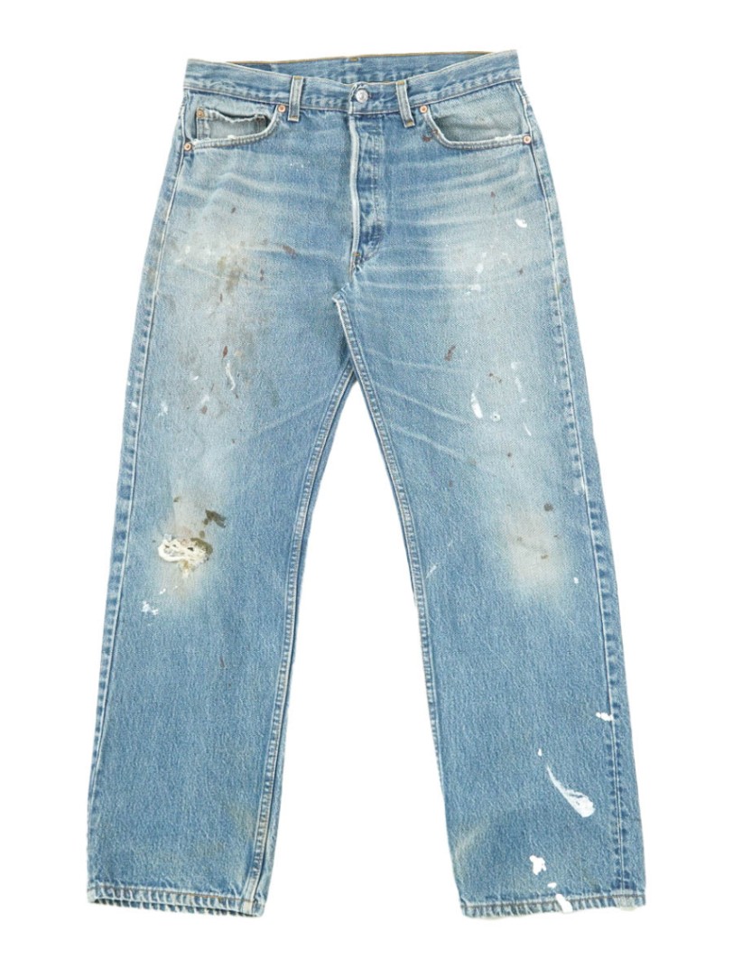 Levi's リーバイス 501 デニムパンツ ペンキ ブルー(メンズ W33 L32