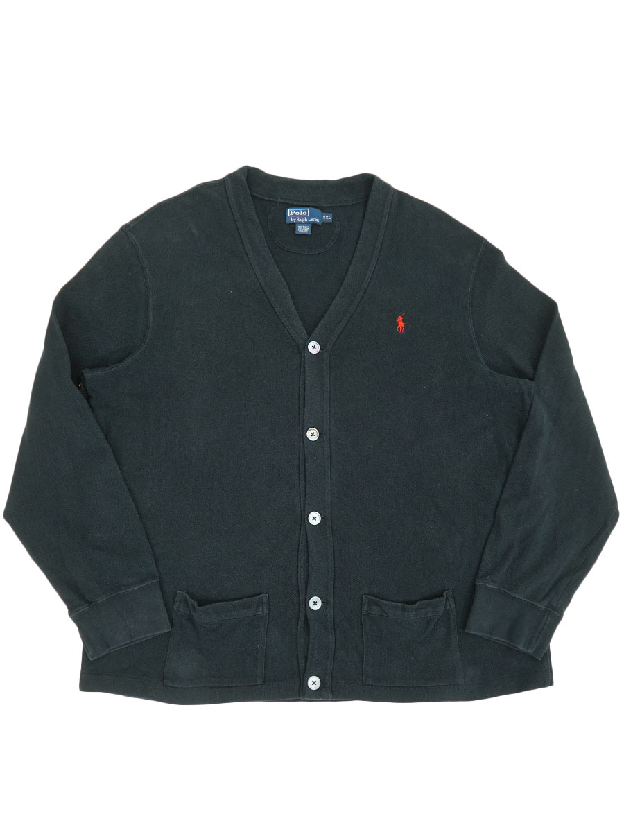 ラルフローレン 鹿の子 コットンカーディガン ブラック 表記(XXL