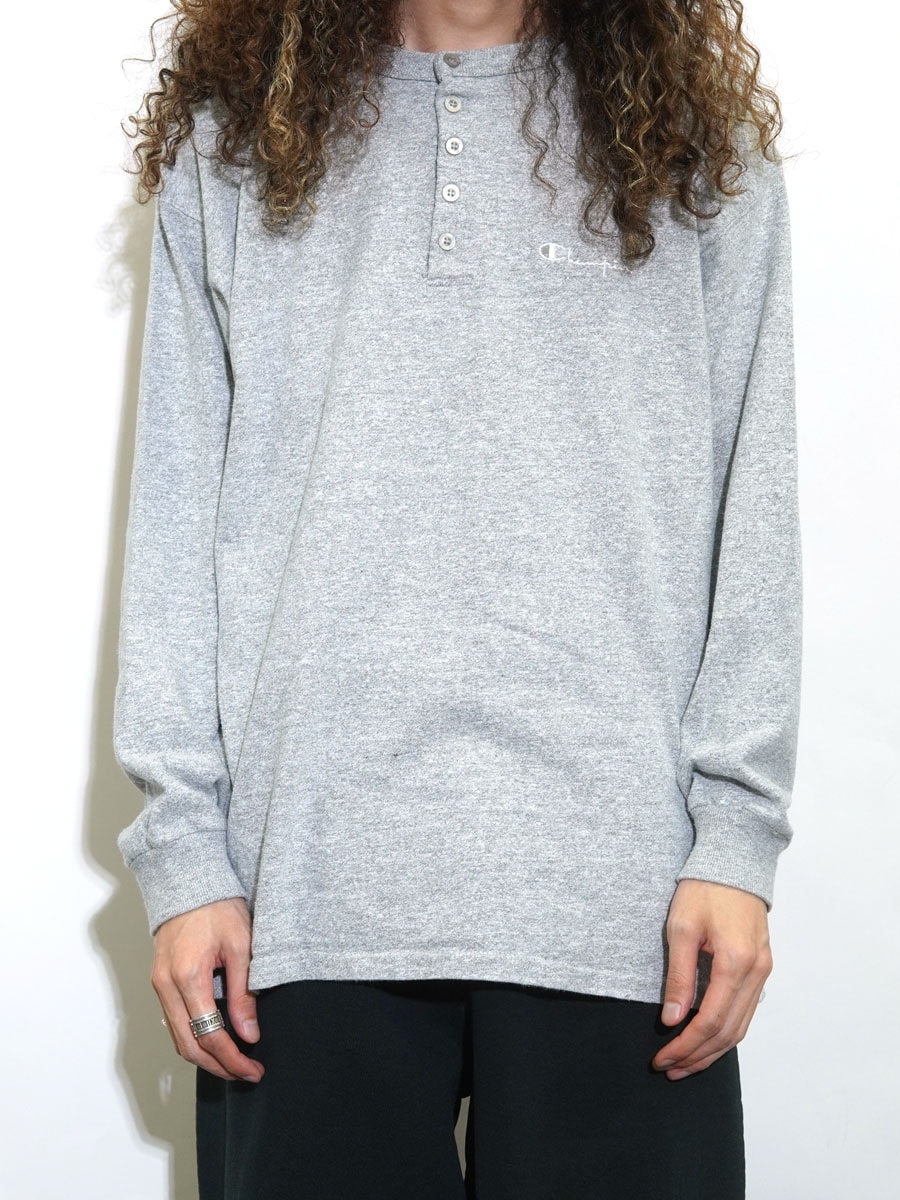 80's トリコタグ チャンピオン ヘンリーネック ロングスリーブ 霜降りT