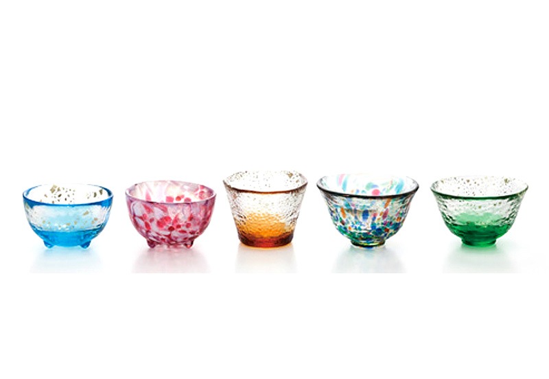 津軽びいどろ お猪口 5個セット おちょこ セット ぐい飲み 日本製 盃