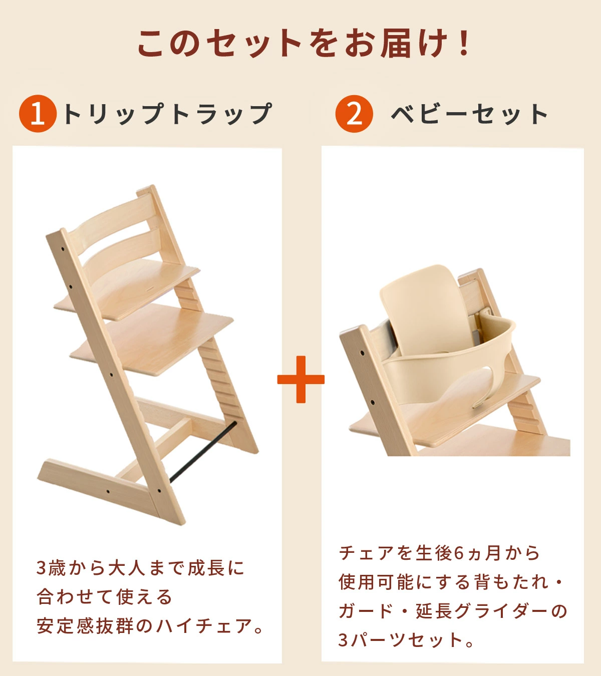 ストッケ(STOKKE)｜トリップトラップ｜チェア＆ベビーセット｜ホワイト