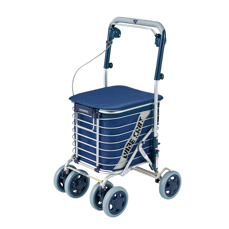 ワイヤーカート スワレル ネイビー ｜ シルバーカー・歩行器,シルバー