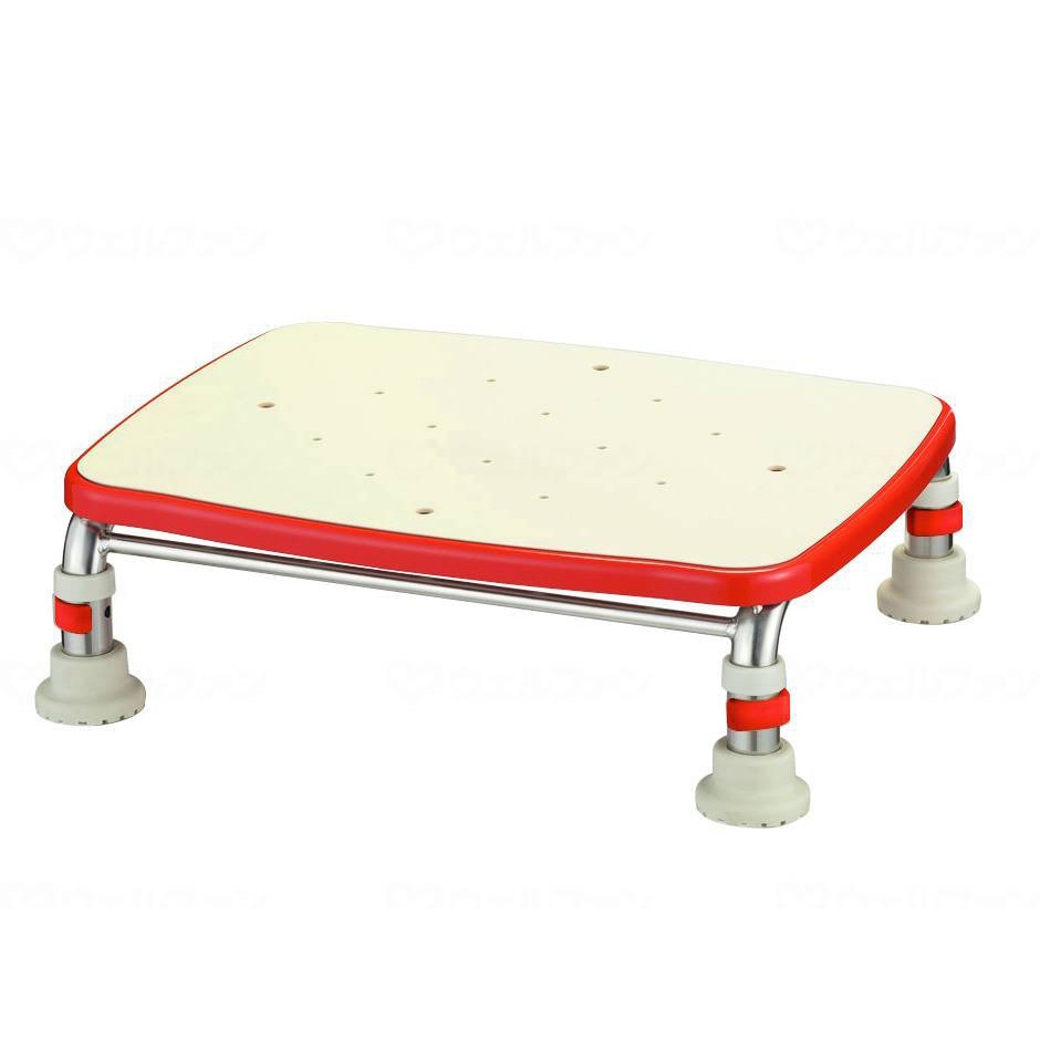 超売れ筋】ステンレス製浴槽台R “あしぴた” 標準 高さ12～15cm レッド