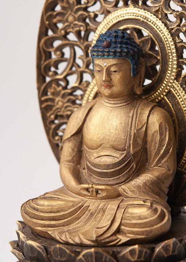 仏像】阿弥陀如来 戌・亥年の守護本尊 身丈2寸 古美彩色仕上げ | 干支