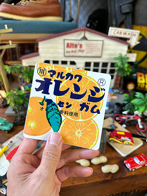 昭和レトロ 駄菓子 ステッカー マルカワ オレンジフーセンガム （L