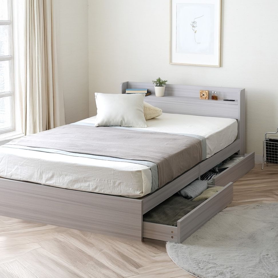 シングル】ヘッドボード付き 引出し収納ベッド/エミー【EMMY】｜ベッド