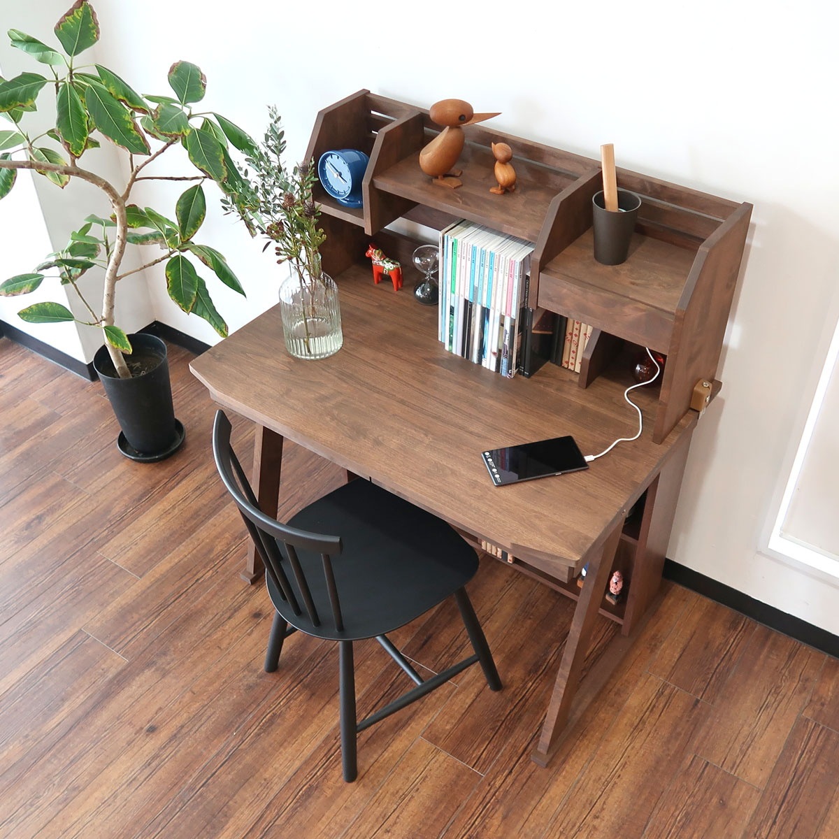 学習机 【机 学習机 学習デスク 完成品 ナチュラル ブラウン 無垢 国産