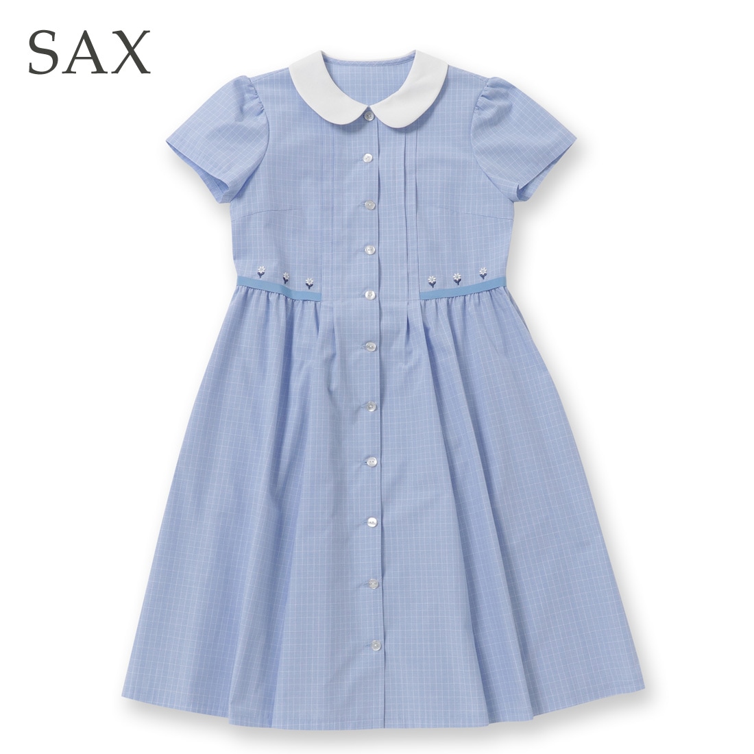 チェック柄お花刺しゅうワンピース 100 110 120 130cm (8236-2301