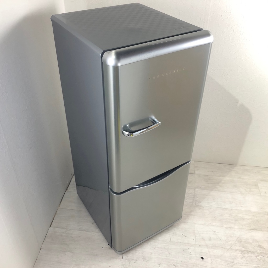 中古 ダイウ 150L 2ドア冷蔵庫 DR-C15AS 右開き 2016年製 レトロ