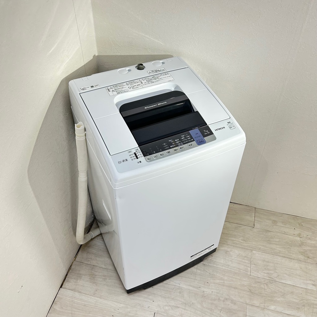 中古 日立 7.0kg 全自動洗濯機 白い約束 NW-70C 2019年製 簡易乾燥機能