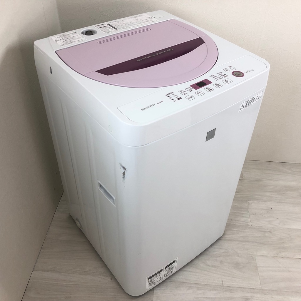 中古 4.5kg 全自動洗濯機 シャープ 送風乾燥機能 ES-G4E3-KP 2016年