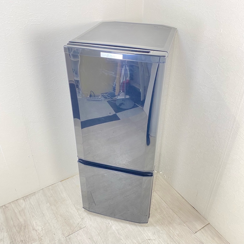中古 146L 2ドア冷蔵庫 ブラック 三菱電機 MR-P15A-B 2017年製 単身用