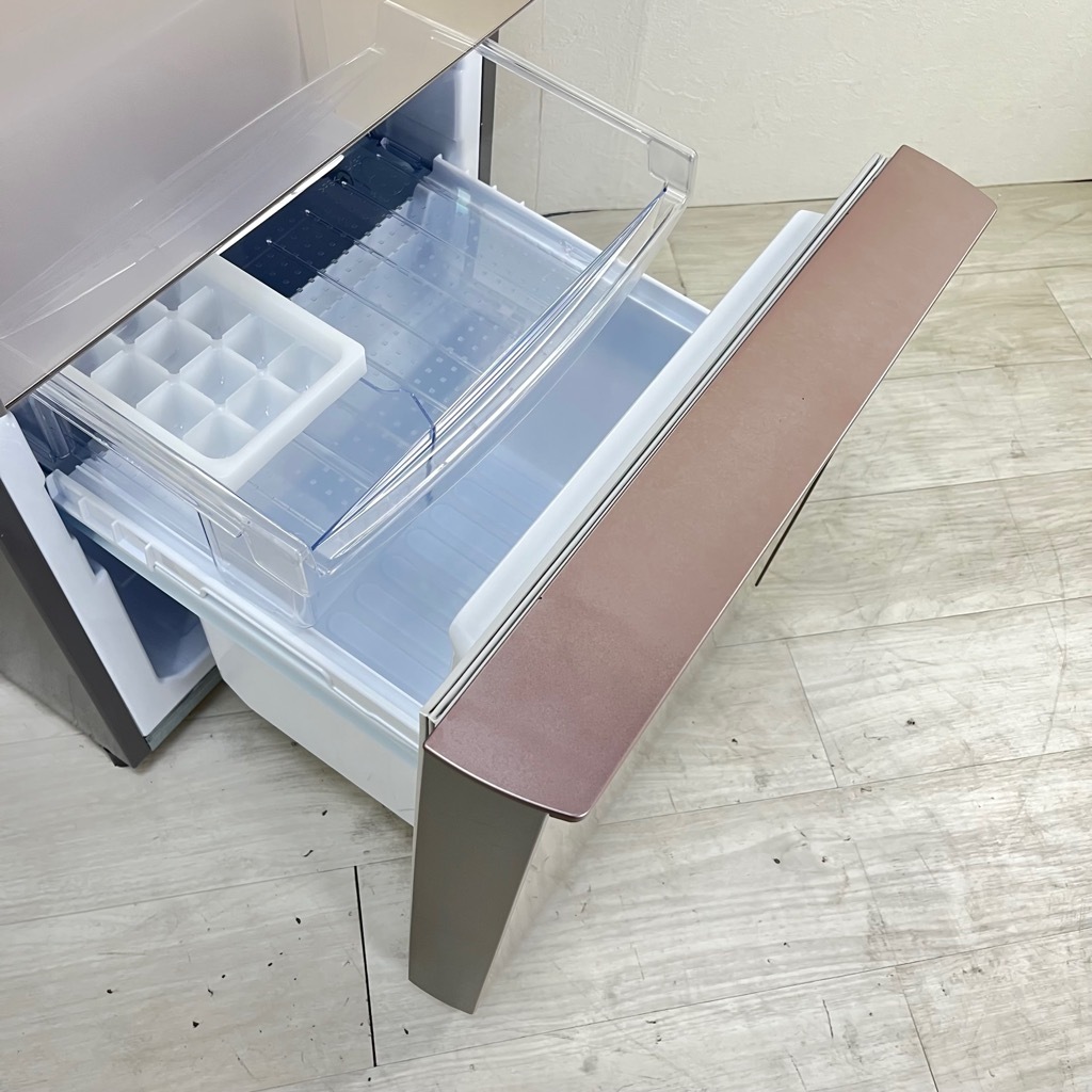 中古 137L ガラスドア 2ドア冷蔵庫 シャープ SJ-GD14D-C 2018年製