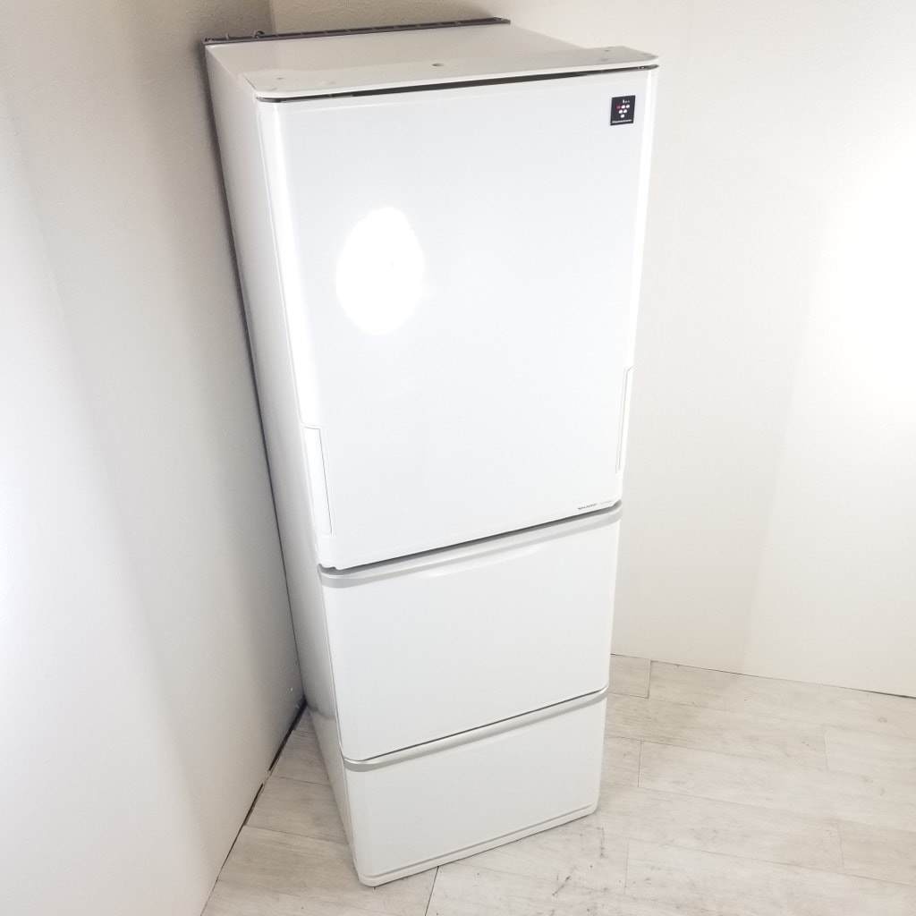 中古 350L プラズマクラスター 3ドア冷蔵庫 シャープ SJ-PW35X-W 2013