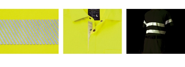 半袖ポロシャツ 反射材 セフティー 高視認性安全半袖ポロシャツ 反射