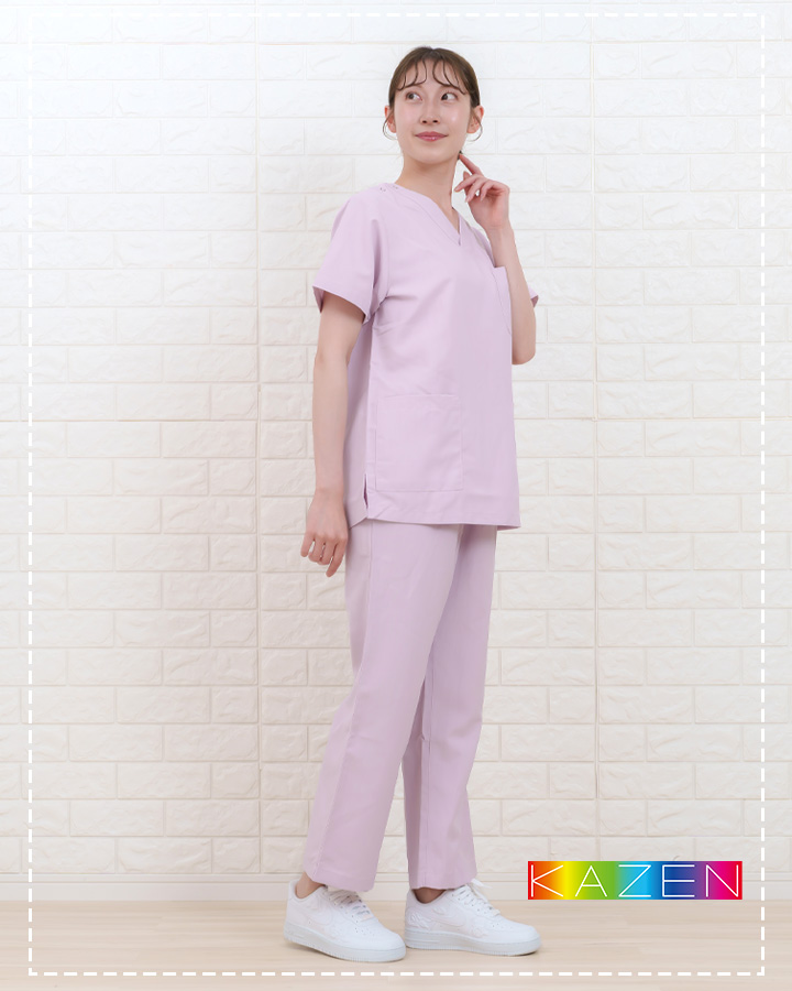 スクラブパンツカゼン 白衣 医療用 KAZEN 155 透け防止 吸汗 制電 防汚