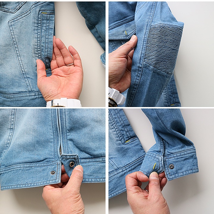 寅壱 デニム ストレッチ サマー デニム ジャンバー 蛇腹 8960-554 春夏