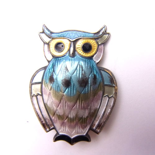 David Andersen デビッドアンデルセン エナメルフクロウブローチ