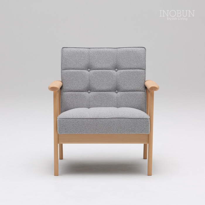 カリモク60 Kチェア 1シーター ミストグレー ピュアビーチ